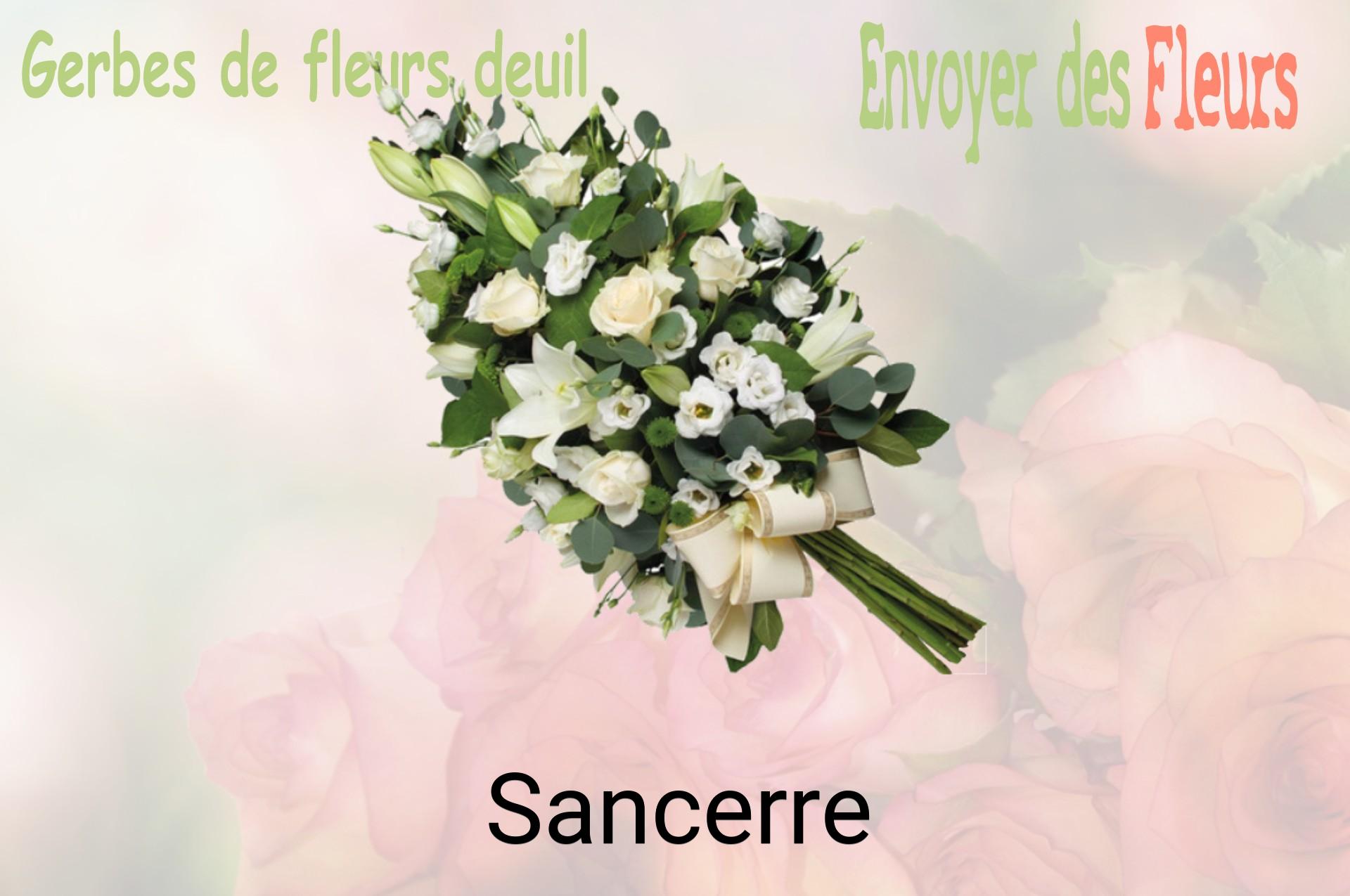 Gerbe de fleurs de deuil livrée à Sancerre